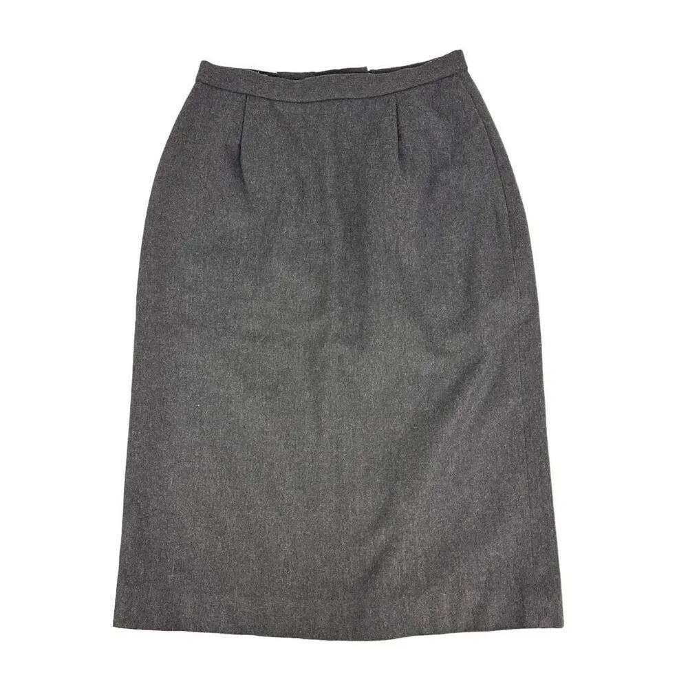 Vintage Pendleton Womens Wool Pencil Skirt size 6 Petite Gray